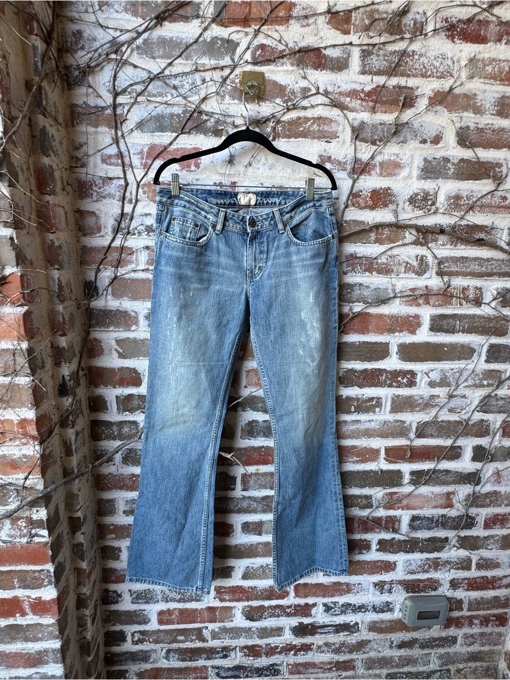 BKE Vintage Y2K Distressed Embroidered Flare Jeans 31x33.5